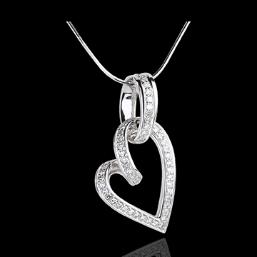 Leaning Heart Pendant - 0.31 carats - 52 Diamonds
