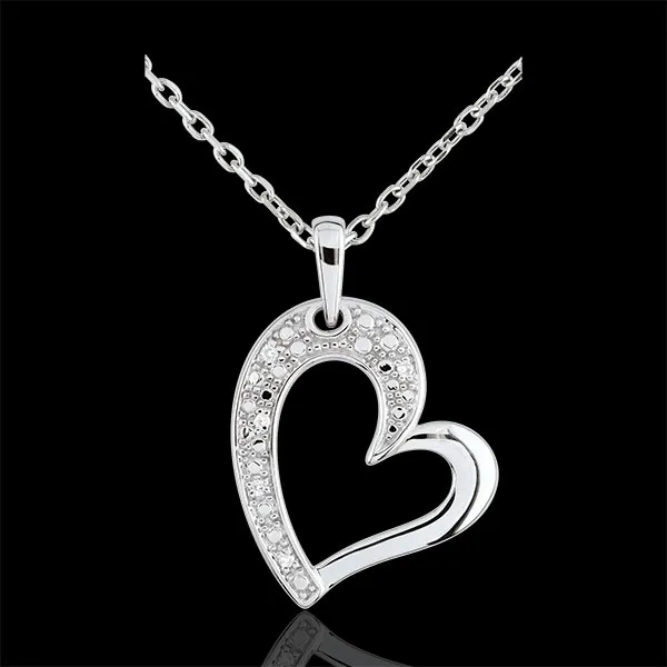 White Gold Heart Twist Pendant
