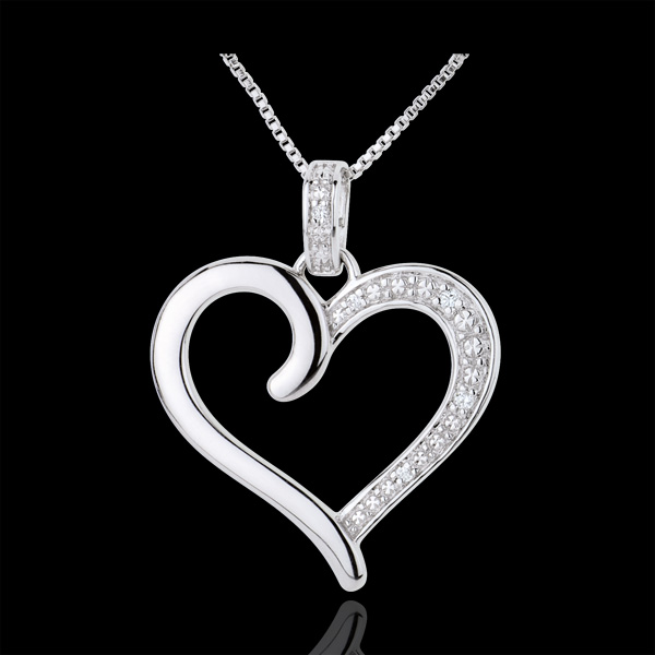 Pendant Amazon Heart - White gold