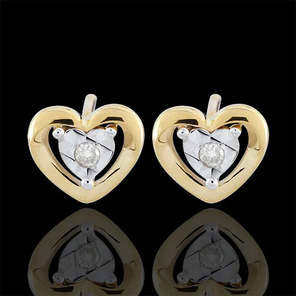 Yellow Gold Small Heart Earrings
