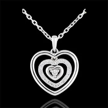 Colgante Corazón Orma - oro blanco 18 quilates y diamantes 
