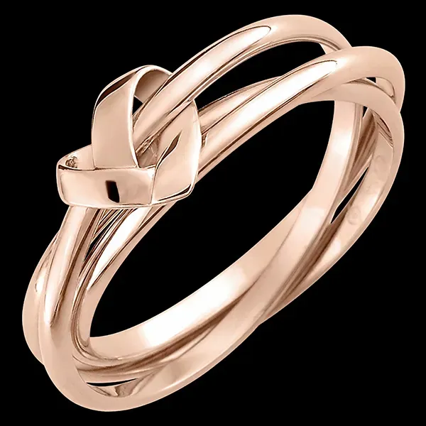 Anillo trilogía Corazón Plegado – oro rosa 9 quilates