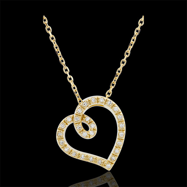 Collar Corazón Curva - oro amarillo 9 quilates