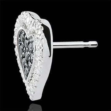 Pendientes Corazón Mega - oro blanco 9 quilates 