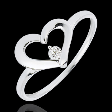 Anillo Corazón Favorito - oro blanco 18 quilates y diamante