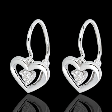 Pendientes Mi Amor - oro blanco 18 quilates y diamantes