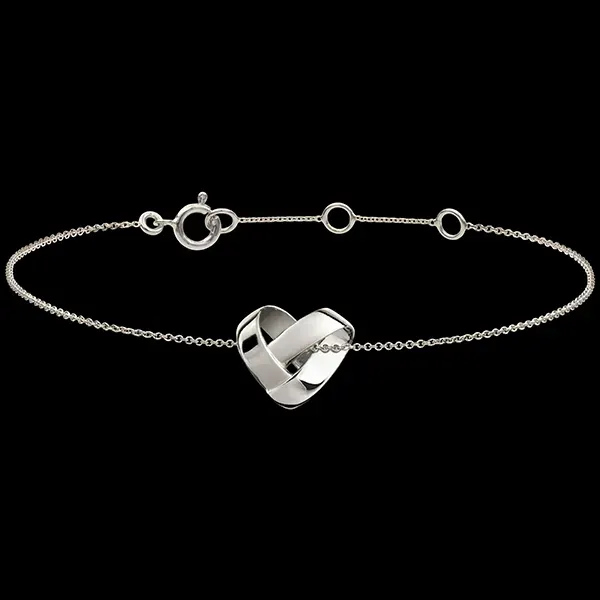 Pulsera Corazón Plegado – oro blanco de 18 quilates