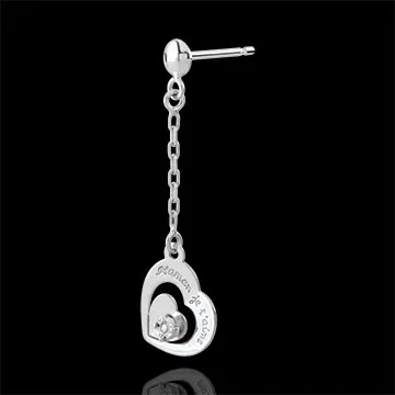 Pendientes Mamá te quiero - oro blanco 9 quilates