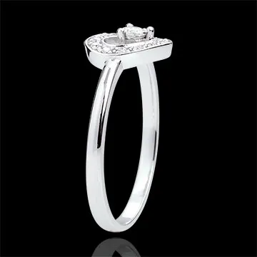 Anillo Corazón Stephanie - oro blanco 9 quilates