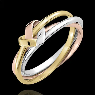Anillo Corazón Plegado 3 anillos - 3 oros de 9 quilates