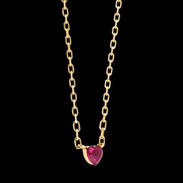 Collar Énora – Oro amarillo de 9 quilates con rubí sintético