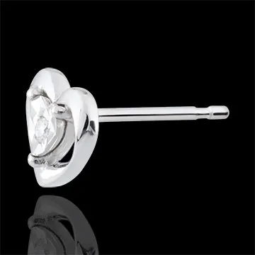 Pendientes Pico Corazones - oro blanco 9 quilates