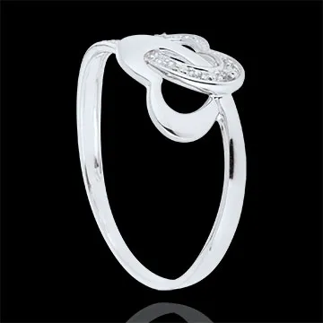 Anillo Corazones Unidos - oro blanco 18 quilates