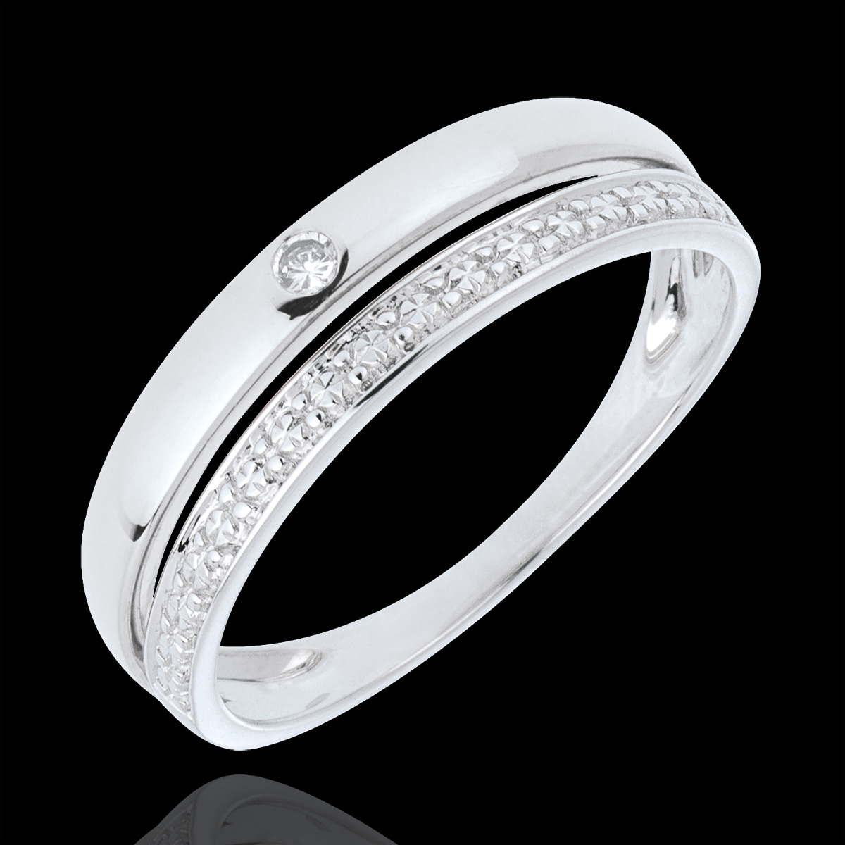 Pretty Wedding Ring - White gold - 9 carats : Edenly jewellery