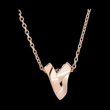 Collana Cuore Pliage – oro rosa 9 carati
