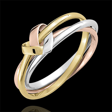 Anello cuore Pliage 3 anelli - 3 ori 18 carati