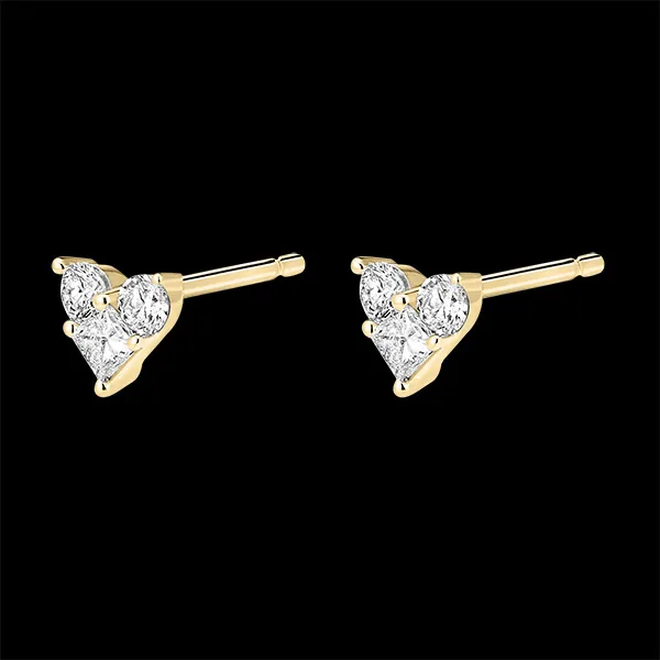 Orecchini a lobo Prezioso Segreto - Lovely - oro giallo 18 carati e diamanti