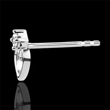 Orecchini Abbondanza - Cuore Anahata - oro bianco 18 carati e diamanti