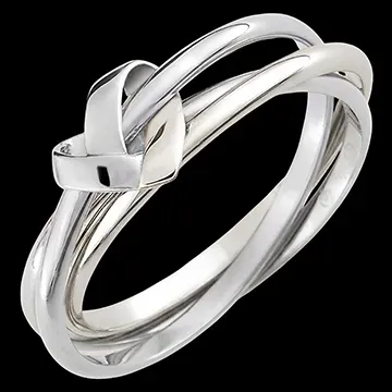 Anello trilogia Cuore Pliage – Oro bianco 18 carati