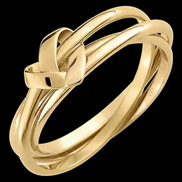 Anello trilogia Cuore Pliage – Oro giallo 18 carati