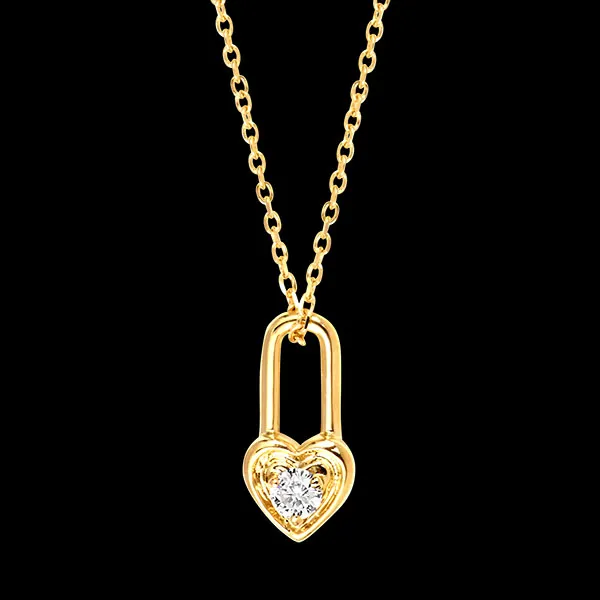 Collana Cléora – Oro giallo 9 carati e diamante sintetico