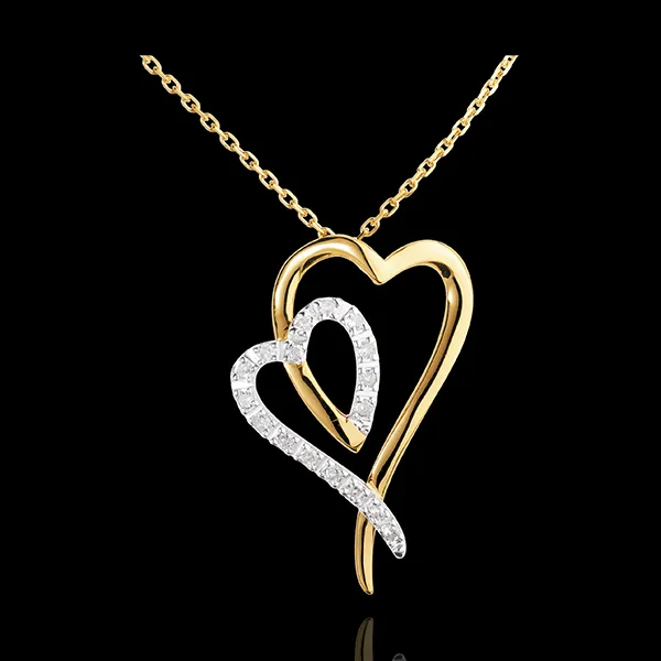 Collana Riflesso - Oro bianco e Oro giallo - 18 carati - 17 diamanti - 0.12 carati