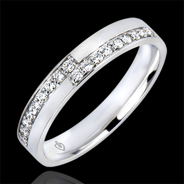 Anillo de Matrimonio Abundancia - Pasión - oro blanco de 9 quilates y diamantes