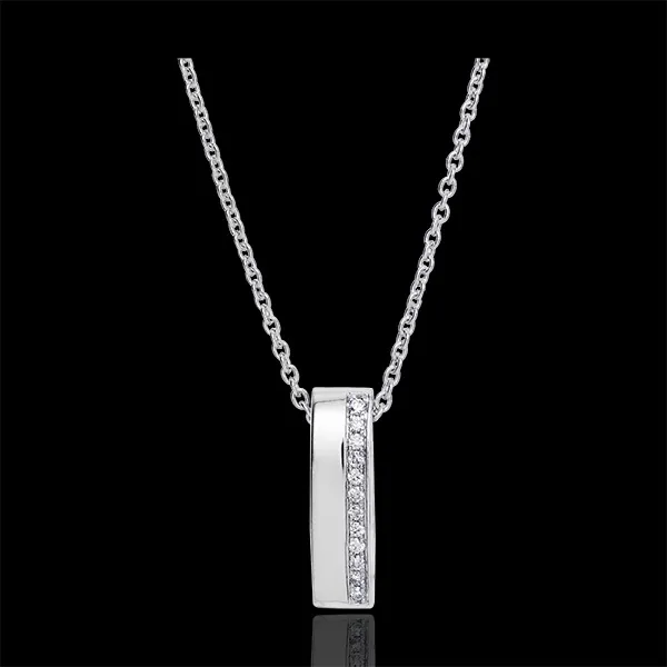 Colgante Cartucha - oro blanco de 9 quilates y diamantes