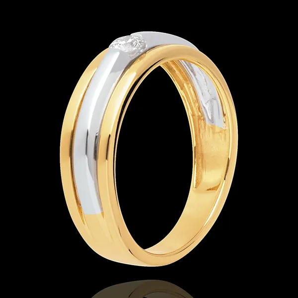 Solitario Eclipse - oro amarillo y oro blanco 18 quilates 