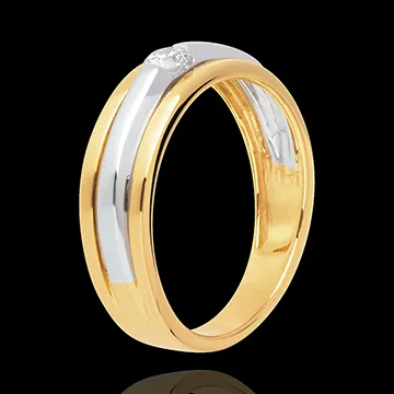 Solitario Eclipse - oro amarillo y oro blanco 18 quilates 