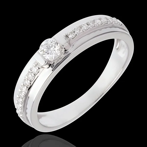 Anillo de Pedida Solitario Destino - Eugénie - oro blanco 18 quilates - diamante 0. 26 quilates