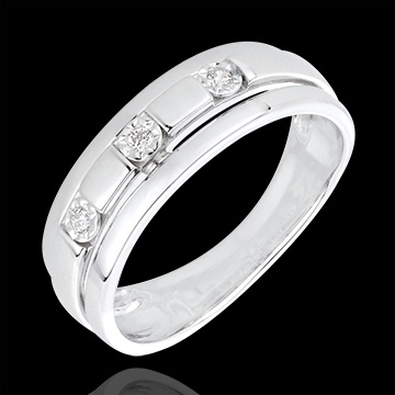 Anillo Triología Bizancio - oro blanco 18 quilates y diamantes