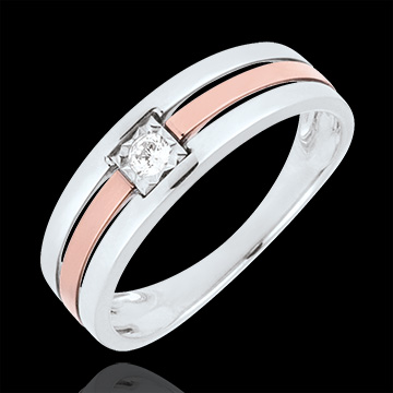 Anillo Triple Vuelta - oro rosa y oro blanco 9 quilates 