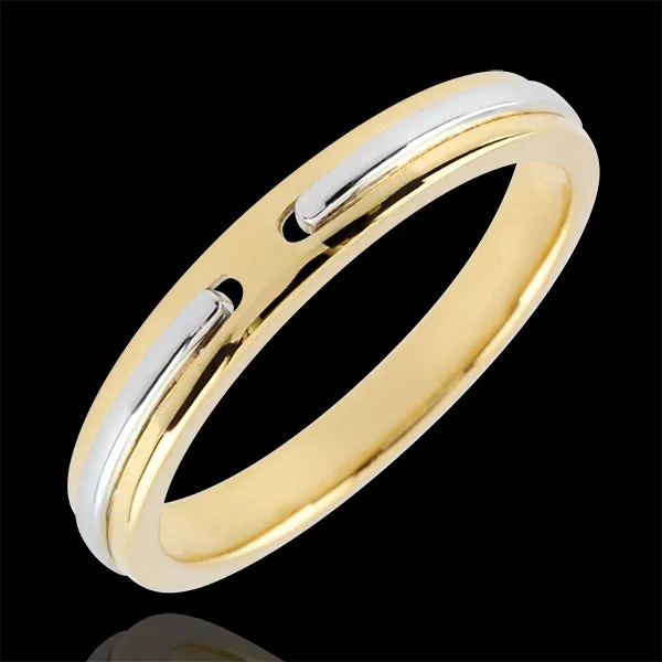 Alianza Promesa - pequeño modelo - oro amarillo y oro blanco 18 quilates