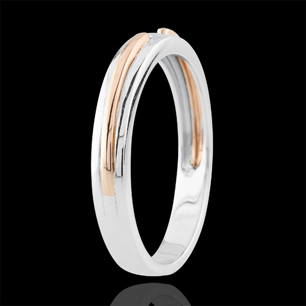 Alianza Promesa - oro rosa y blanco 9 quilates - pequeño modelo