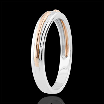 Alianza Promesa - oro rosa y blanco 9 quilates - pequeño modelo
