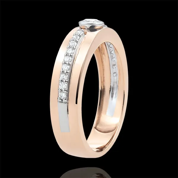 Anillo Solitario Promesa - oro rosa 18 quilates y diamantes