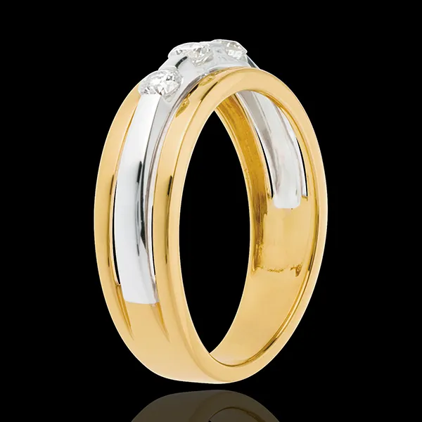 Trilogía Eclipse - oro amarillo y oro blanco 18 quilates - 3 diamantes