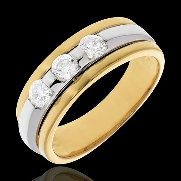 Trilogía Eclipse - oro amarillo y oro blanco 18 quilates - 3 diamantes