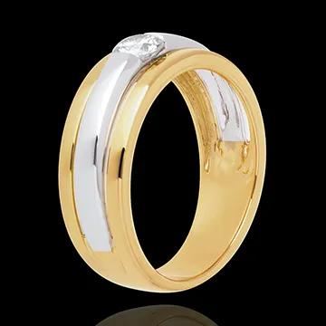 Solitario Eclipse - oro amarillo y oro blanco 18 quilates
