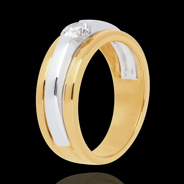 Solitario Eclipse - oro amarillo y oro blanco 18 quilates