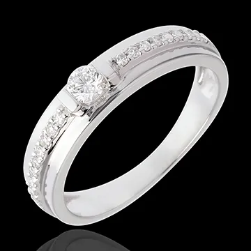 Anillo de Pedida Solitario Destino - Eugénie - oro blanco 18 quilates - diamante 0. 26 quilates