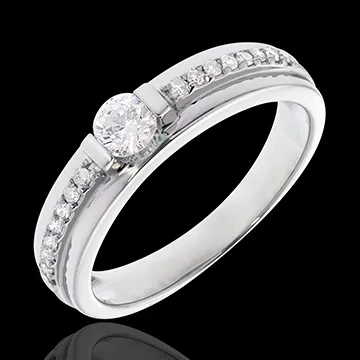 Anillo de Pedida Solitario Destino - Eugénie - oro blanco 18 quilates - diamante 0. 22 quilates