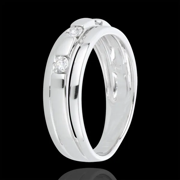 Anillo Triología Bizancio - oro blanco 18 quilates y diamantes