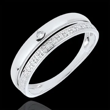 Alianza Coqueta - oro blanco 18 quilates y diamantes