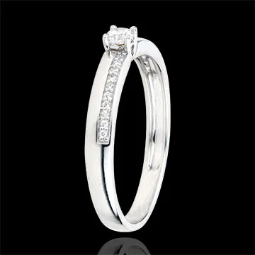 Anillo de Pedida Destino - Magnífica - oro blanco 9 quilates - diamente 0.1 quilates