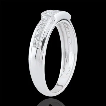 Anillo trilogía Helwen - oro blanco 18 quilates