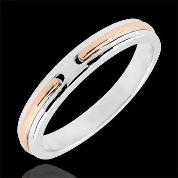 Alianza Promesa - oro rosa y blanco 9 quilates - pequeño modelo