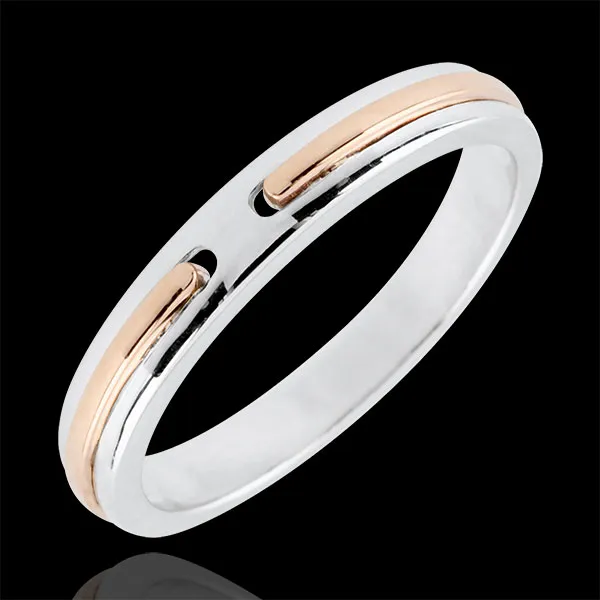 Alianza Promesa - pequeño modelo - oro rosa y blanco 18 quilates