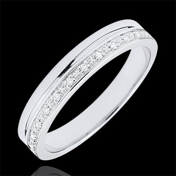 Fede Eleganza oro bianco e Diamanti - 18 carati